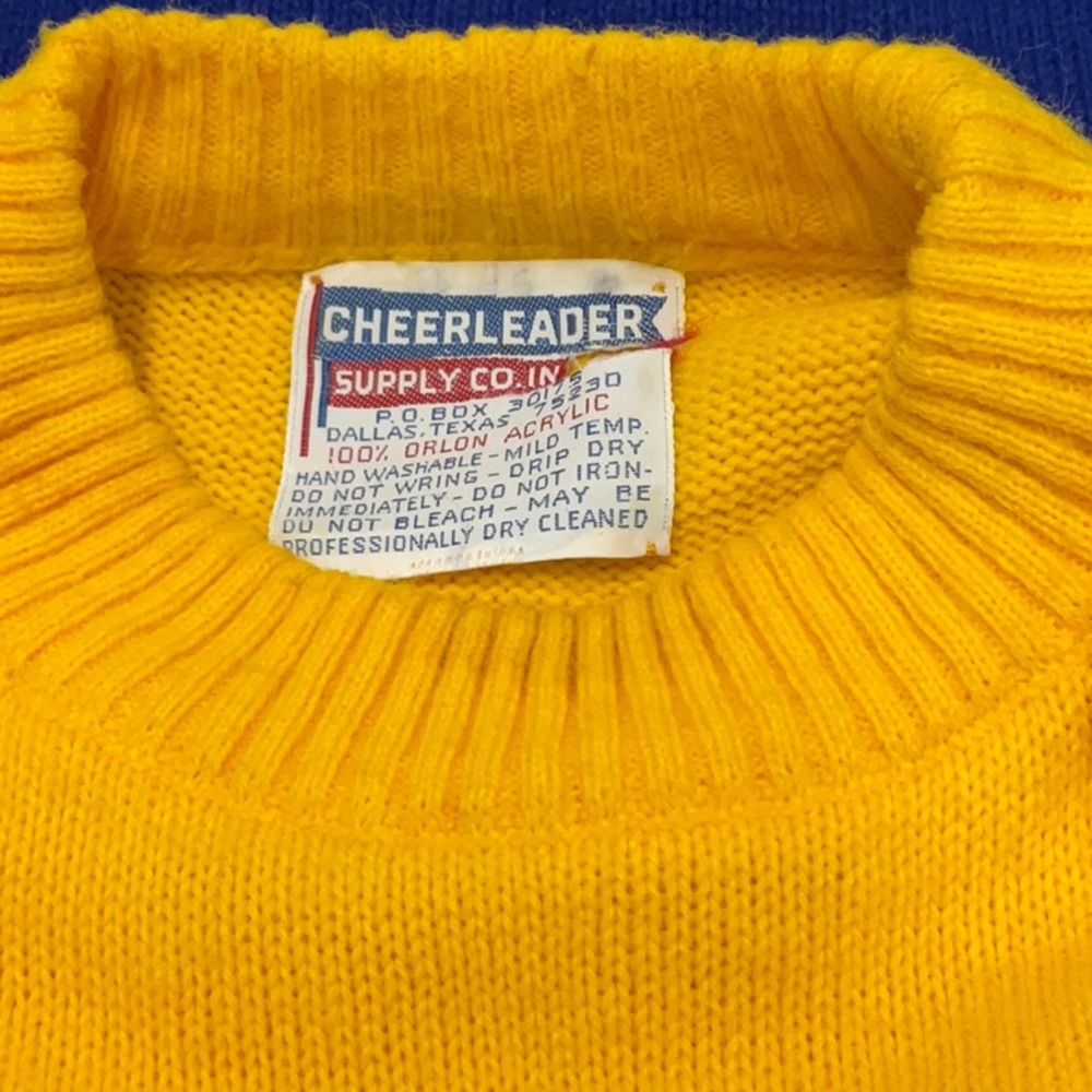Vintage Cheer/Dance Sweater Blue and Gold - Picture 4 of 4